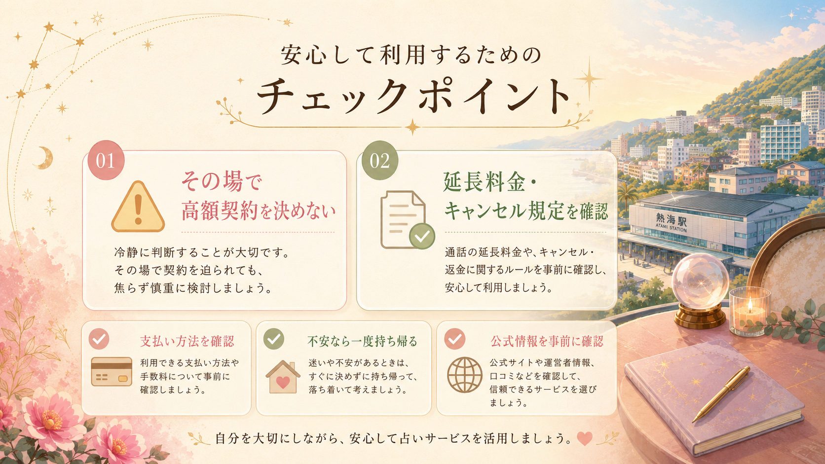 安心して占いを利用するためのチェックポイント